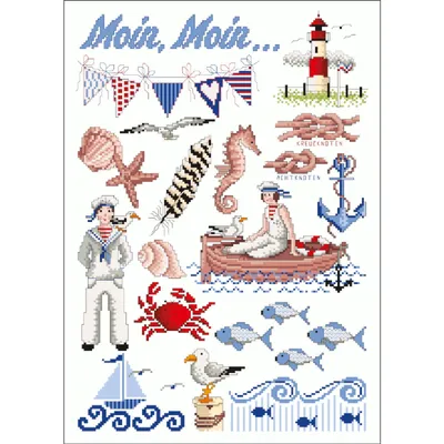 Obrázek produktu pro Návod k vyšívání kříž-steh "Moin, Moin", 003