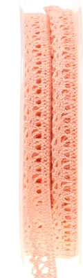 Produktbild von Dekoband Häkelspitze Lachs 12mm 20m Baumwolle Spitzenband Tischband Bastelband Hochzeit DIY