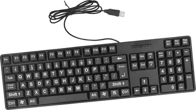 Image de Clavier filaire à gros caractères,Clavier d'ordinateur à gros caractères,Clavier 104,Clavier à gros caractères,Clavier USB,Clavier filaire