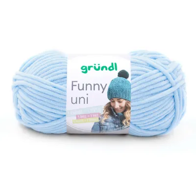 Produktbild von Gründl Chenillegarn Funny uni,100g/120m,Babywolle,100% Polyester,Häkel-und Strickgarn 03 pastellblau