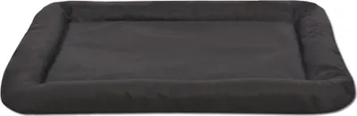 A black dog bed is shown from a slightly elevated angle against a white background.