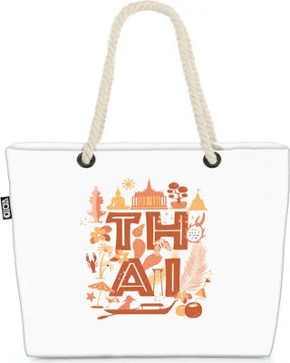 Produktbild von VOID Thailand Tempel Statue Strandtasche Shopper 58x38x16cm 23L XXL Einkaufstasche Tasche Reisetasche Beach Bag