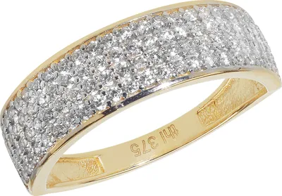 Produktbild von Moderner 9 Karat (375) Gold Damen - Ring mit Zirkonia, 53 (16.9); TRS11307RSM