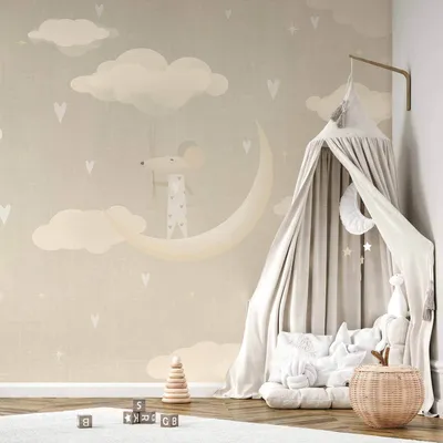 Produktbild von Vlies Fototapete - Mouse on the Moon 400x280 cm Für Kinder e-A-10136-a-a
