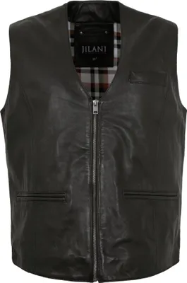 Produktbild von Jilani Collection - Herren Lederweste Lammnappa schwarz : 50