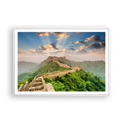 Produktbild von Gerahmtes Poster - Weißer Rahmen - Wand Berg asiatisch china - 100x70 cm - Wand Bild - Wanddeko - Wandbilder - Wandposter - Bilderrahmen - Bilder - Kunstdruck - Wandbild - P2WAA100x70-3069