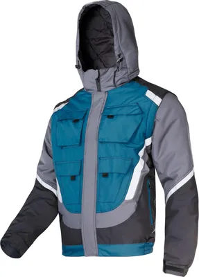 Produktbild von Isolierte Jacke, Schwarz-Grau-Türkei, Mit Reflektierenden, "S", Ce, Lahti
