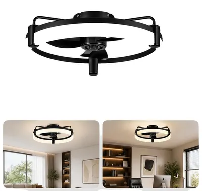 Produktbild von Deckenventilator, dimmbares LED-Licht, 6 Geschwindigkeitsstufen, Runder Ventilator Licht