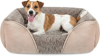 Produktbild von Hundebett JOEJOY Hundebett für mittelgroße Hunde, waschbares Hundebett gegen Angstzustände, weiches und atmungsaktives Plüsch-Hundebett, rutschfestes