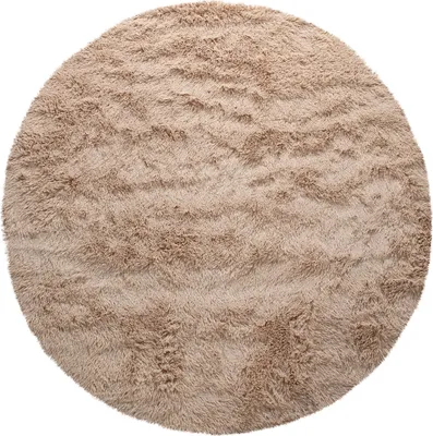 Produktbild von Hochflor Teppich Rund Wohnzimmer Shaggy Langflor Kunstfell Flauschig Einfarbig Grösse 160 cm Rund