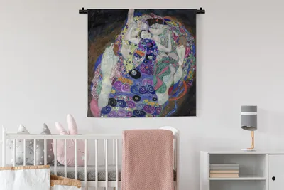 Produktbild von MuchoWow® Wandteppich Wandbehang Die Jungfrau - Gustav Klimt 90x90 cm Tapisserie Dekoration Wandtuch - Wandaufhänger