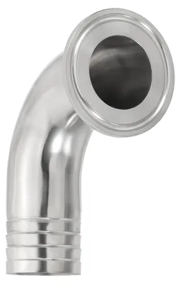 90° Tri-Clamp Schlauchtülle, 1 1/4" Rohr, 50,5 mm Ferrule, 304 Edelstahl
