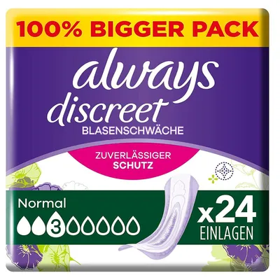 Produktbild von Hygieneeinlagen Blasenschwäche Discreet Normal Big Pack 24 Stück