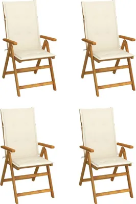 Produktbild von Hochlehner Verstellbar 4 Stk. mit Auflagen Massivholz Akazie