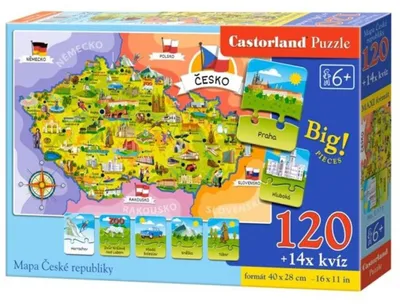 Produktbild von CASTORLAND Puzzle Karte der Tschechischen Republik 120 Teile