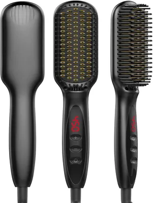 Obrázek produktu pro Žehlička na vlasy AIORBER, keramická, LCD displej, nastavitelná teplota, pro úpravu pánských vousů, 360° otočný kabel, 37x12x5,5 cm, černá barva