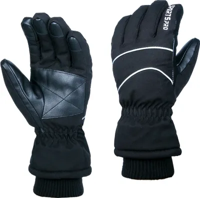 Produktbild von ASKSA Damen Winterhandschuhe wasserdichte Skihandschuhe Snowboard Handschuhe mit warmem Baumwolle, Schwarz