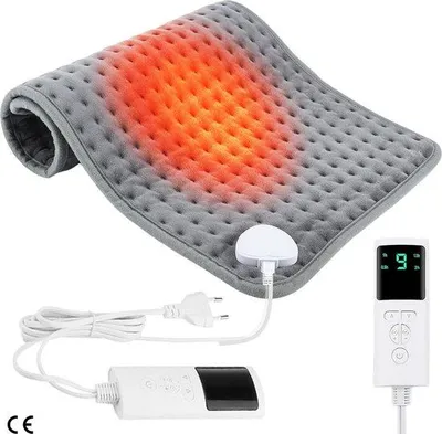 Productafbeelding van Elektrische verwarmingsdeken, 30x60 cm, 9 temperatuurstanden, wasbaar, digitale display