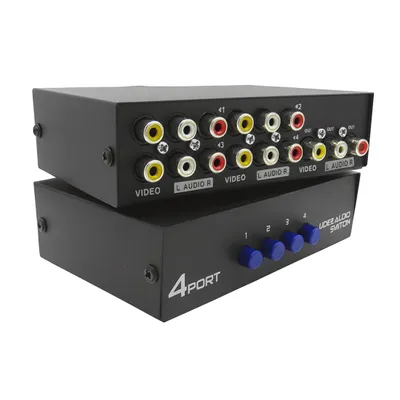 Produktbild von E32C 4*Weg Audio Video RCA AV Switch Selector Box Splitter Umschalter Adapter