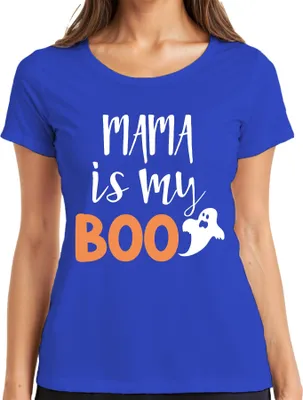 Produktbild von MAMA is my BOO Halloween Mama Geschenk Gespenst Lustig Familie Damen T-Shirt, Blau, XXL