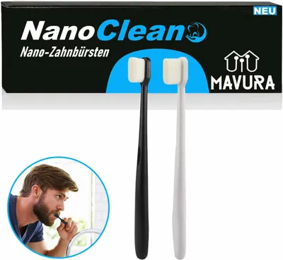 NanoClean Nano Zahnbürste 20.000 Borsten Ultra Fein Weich Toothbrush [2erSet]