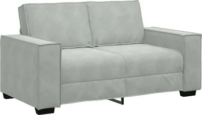 Produktbild von vidaXL 2-Sitzer-Sofa Hellgrau 160x78x84 cm Samt