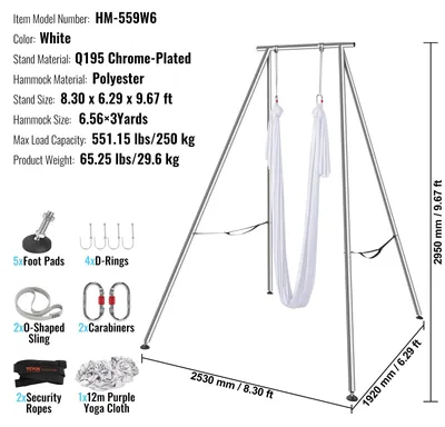 Produktbild von Aerial Yoga-Rahmen – Yoga-Schaukel – Yoga-Hängematte – Aerial Silk – Robuster Stahlrahmen – Rostbeständige Beschichtung
