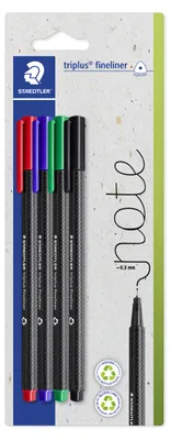 Produktbild von STAEDTLER triplus 334 dreikantiger Fineliner Blisterkarte mit 4 Stiften, sortiert