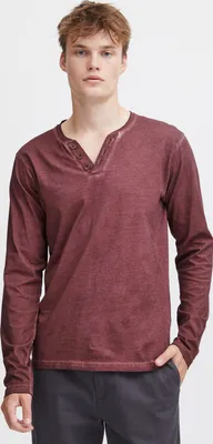 Produktbild von SOLID SDTinox Herren Longsleeve Langarmshirt Shirt mit V-Ausschnitt 100% Baumwolle Regular fit