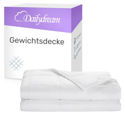 Produktbild von Gewichtsdecke für Erwachsene aus 100% Baumwolle, Edition "Weiß" - 7 kg / 135x200cm - Gewichtete Decke