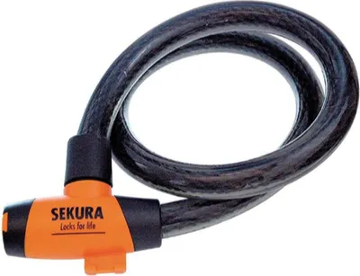 Immagine prodotto di Lucchetti con cavo Sekura KB403/100/22 Chiave 100 cm Rivestimento in plastica nero...