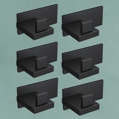 Produktbild von Mai & Mai Kleiderhaken 6 Stück Wandgarderobe Wandhaken aus Edelstahl Garderobenleiste Garderobenhaken 8cm Matt schwarz Stalo-06
