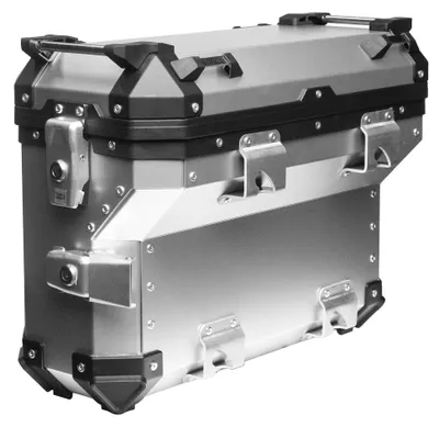 Immagine prodotto di FC-Moto, baule laterale in alluminio EVO da 36 litri, modello sinistro, con intaglio, colore argento, capacità 36 litri.