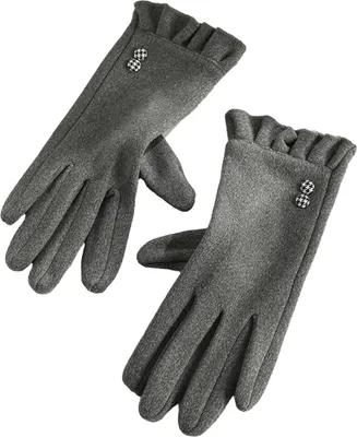 Produktbild von 1 Paar Winter-Touchscreen-Handschuhe, einfarbig, weich, verschleißfest, mit Fleece gefüttert, warme Handschuhe für kaltes Wetter für Damen