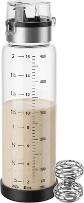 Imagen del producto de Botella negra de 473 ml, ideal para aderezos para ensaladas y marinadas