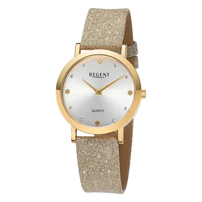 Produktbild von Regent Armbanduhr Damen Leder Analog Uhr gold Lederarmband UR2154074