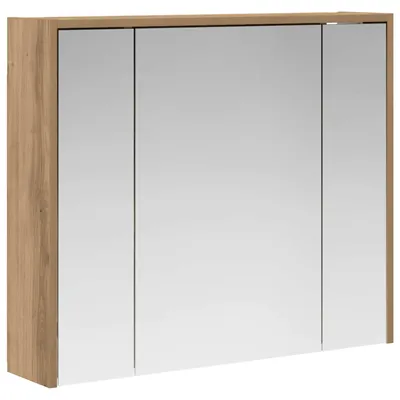 Image de Armoire de salle de bain avec miroir vidaXL, style artisanal, chêne