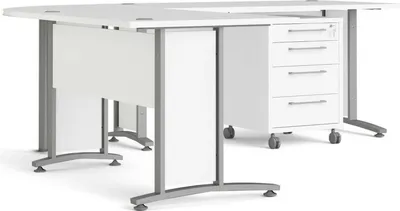 Immagine prodotto di Dmora Scrivania Megh 200x230x74.5h cm Grigio, Angolare 4 Cassetti