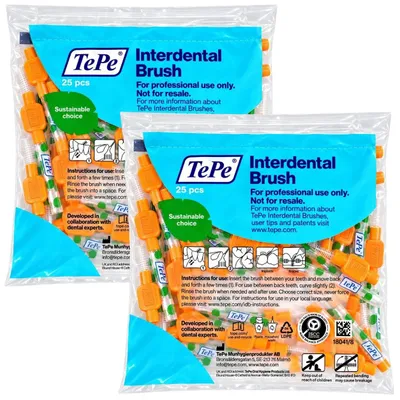 Produktbild von 2x 25 Stück TePe Original Interdentalbürsten 0,45mm orange - Multipack