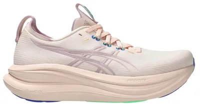 Imagen del producto de Zapatillas para correr Asics Gel-Nimbus 28, colección primavera/verano 2026, color beige/azul, talla 36