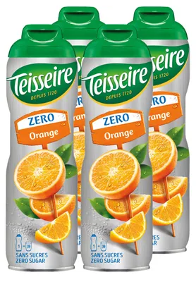 Produktbild von Teisseire Sirup Zero Orange 600ml für Cocktails (4er Pack)