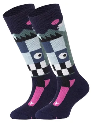 Produktbild von ATOMIC Junior Ski-Socken in Deep Ocean - Größe 31-34 - Warme Kinder-Skisocken mit Polsterung für Mädchen & Jungen - Kniestrümpfe mit nahtloser Zehenbox - Thermosocken aus Wolle Polyester & Nylon
