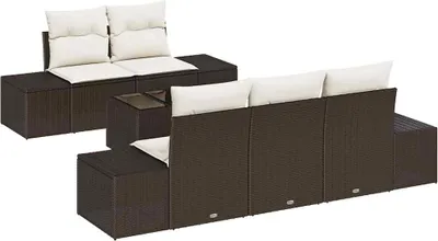 Immagine prodotto di Set Divano da Giardino con cuscino Marrone polyrattan