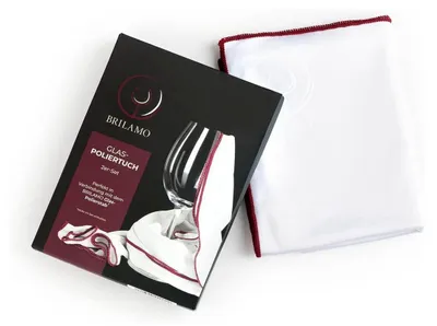 Produktbild von Brilamo Weinglas Poliertuch 2 Stück Sektglas & Weingläser Poliertücher Für fussel-, schlieren- und streifenfreie Reinigung von Weingläsern Biertulpen etc. Feines Mikrofasertuch für Gläser