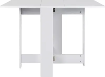 Produktbild von JEOBEST Klapptisch, Weiß, 103x76x73.4cm, geschlossen 28.1x73.4x76cm, Esstisch, Beistelltisch, Schreibtisch, für 3-4 Personen, E1 Melamin-Spanplatte, zeitlos modern, Kofferfunktion, Rollen mit Feststellbremse