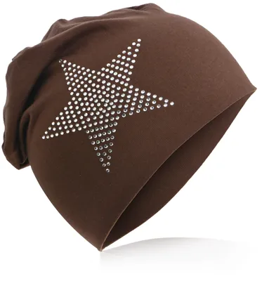 Produktbild von Kinder Beanie StrassStern Sattelbraun M