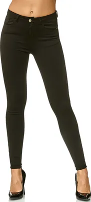 Produktbild von Elara Damen Slim Fit Hose Highwaist Jeans H619-16 Black 34 (XS)