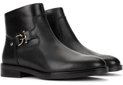 Produktbild von Pikolinos Damen Leder-Stiefelette Puertollano W3C-8911 mit Metallschnalle, Größe:38 EU, Farbe:Schwarz