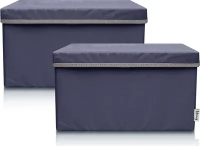 Produktbild von Lifeney 2-Set Aufbewahrungsbox Kinder (37x25x21cm) I Aufbewahrungskorb für Kinderzimmer und Wohnbereich I Kinder Aufbewahrungskiste (Anthrazit)