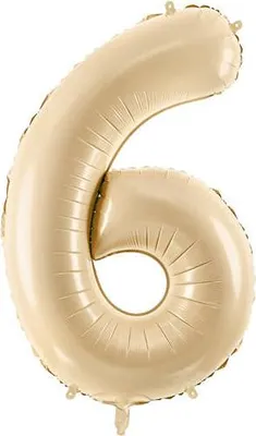 Immagine prodotto di Palloncino in foil numero 6, 72 cm, color crema